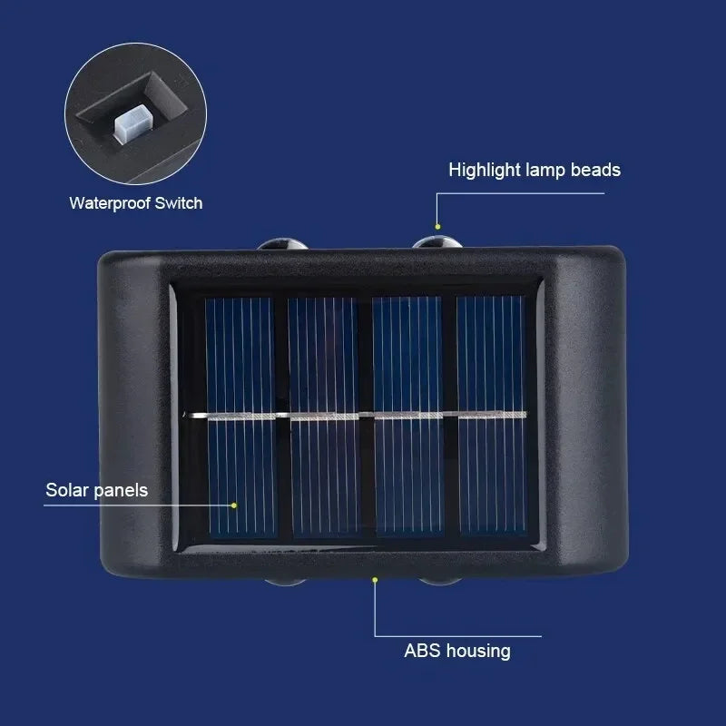 Solar LED Light Outdoor Solar Lighting Lamp Streetlights Exterior Decoration Garland Waterproof Solar Garden Light  Wall Light