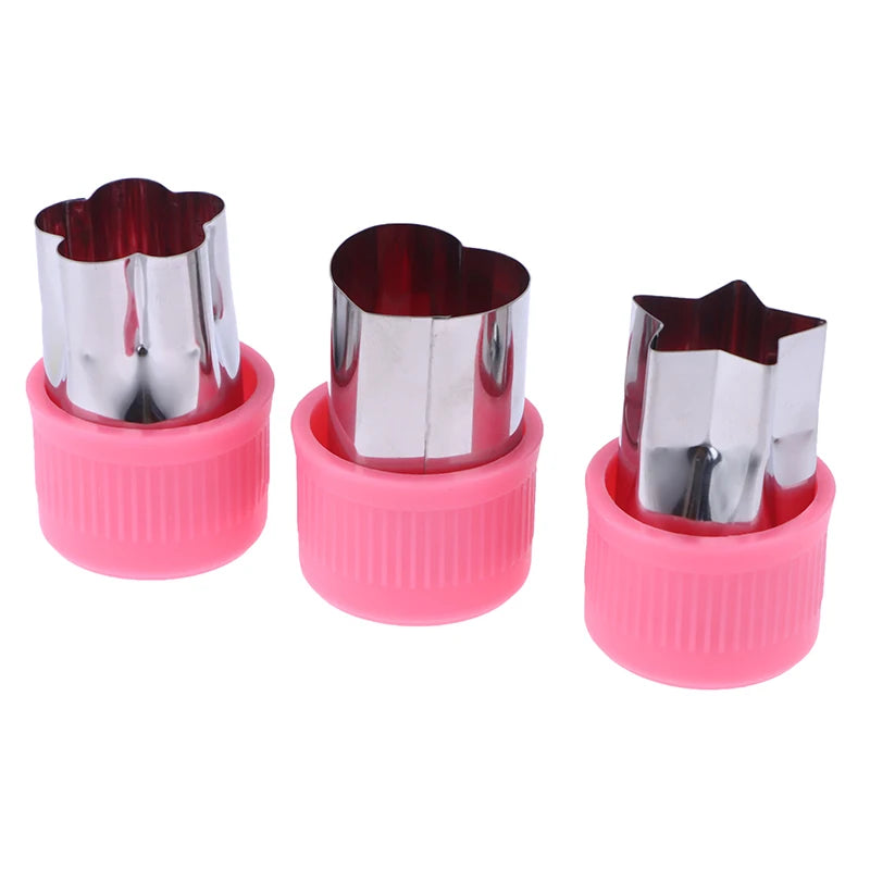 3PCS Star Heart Shape Vegetables Cutter Plastic Handle Portable Cook Tools Stainless Steel Fruit Cutting Die Kitchen Gadgets