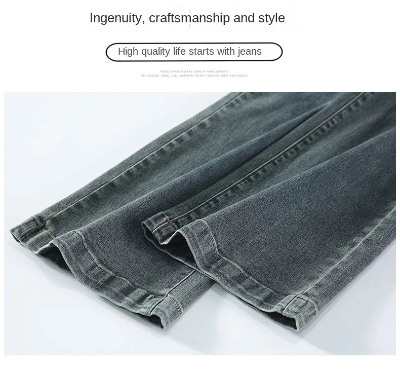 Y2K Loose Casual Womens Trousers High Waist Flared Denim Pants Spring Autumn New Stretchy Bootcut Jeans for Petite Body Shape