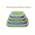 1/4PCS Folding Silicone Lunch Box Kitchen Refrigerator Preservation Box Eco-Friendly Picnic Storage Box Stackable Space Save
