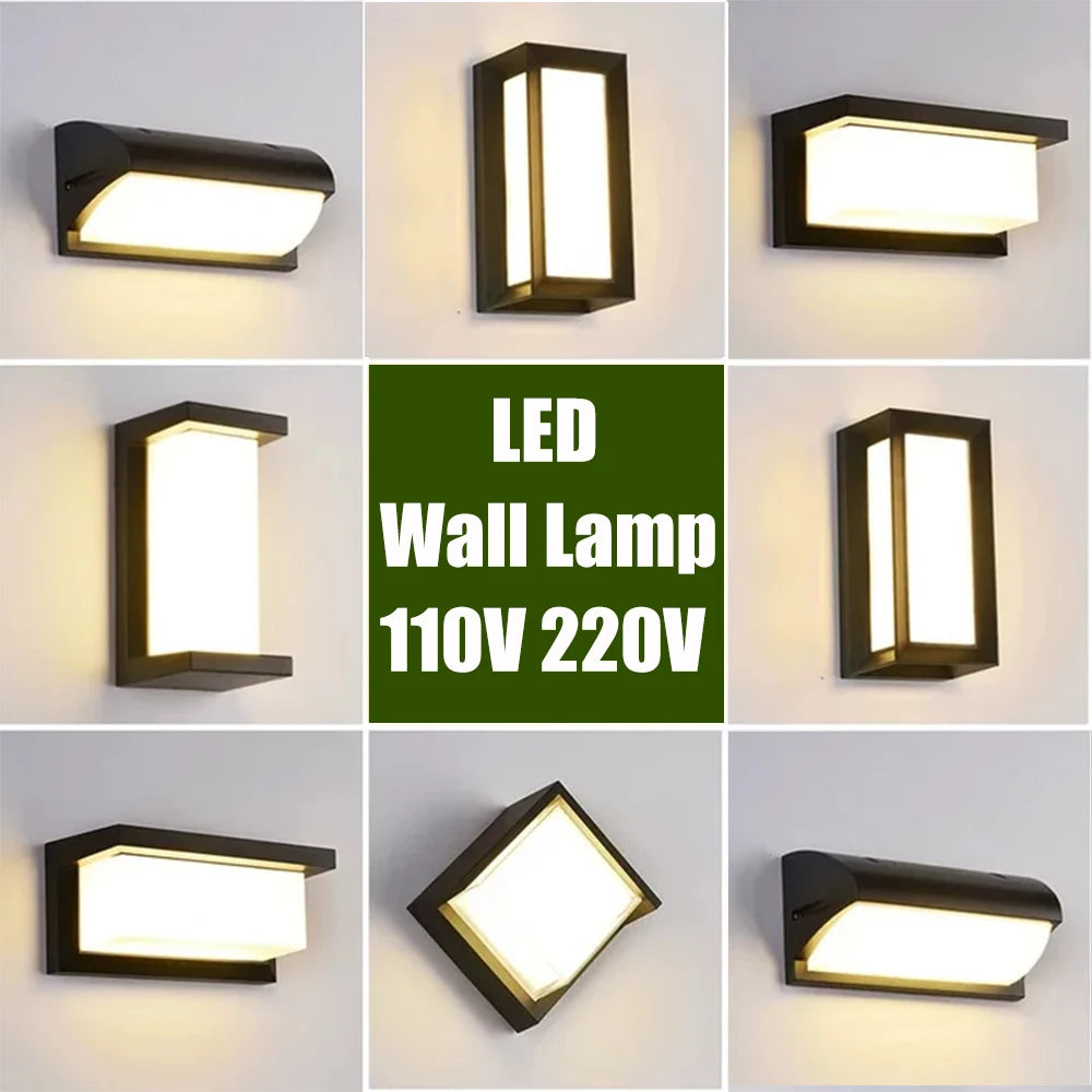 Outdoor LED Wall Lamp Waterproof Exterior Wall Light For Porch Garage Garden Courtyard Villa Indoor Wall Lamp Light 110V 220V