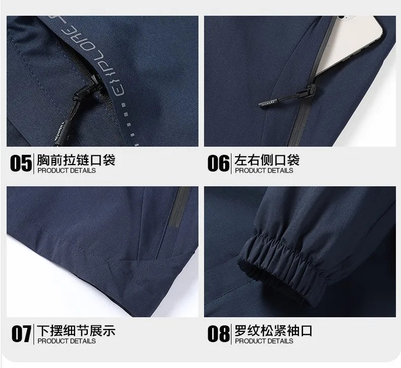 Men's Waterproof Raincoat Hooded Lightweight Cycling Jacket Windproof Hiking Outdoor Leisure Street Style Breathable Windbreaker