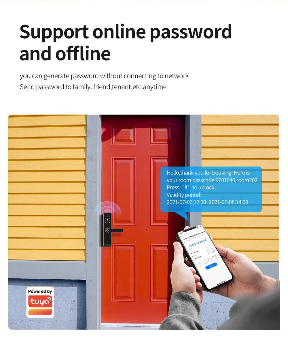 Zemismart Zigbee Fingerprint Door Lock Work with Tuya IC Card Key Password App Unlock with Doorbell Security Mechanical Lock