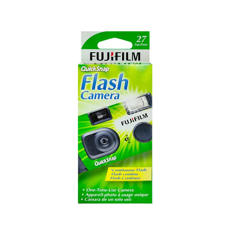 Fujifilm Single Use Disposable Film Camera Fujifilm Quick Snap/Fujifilm Quick Fun/Fujifilm ACE 400 with Flash 27 Photo Exposures