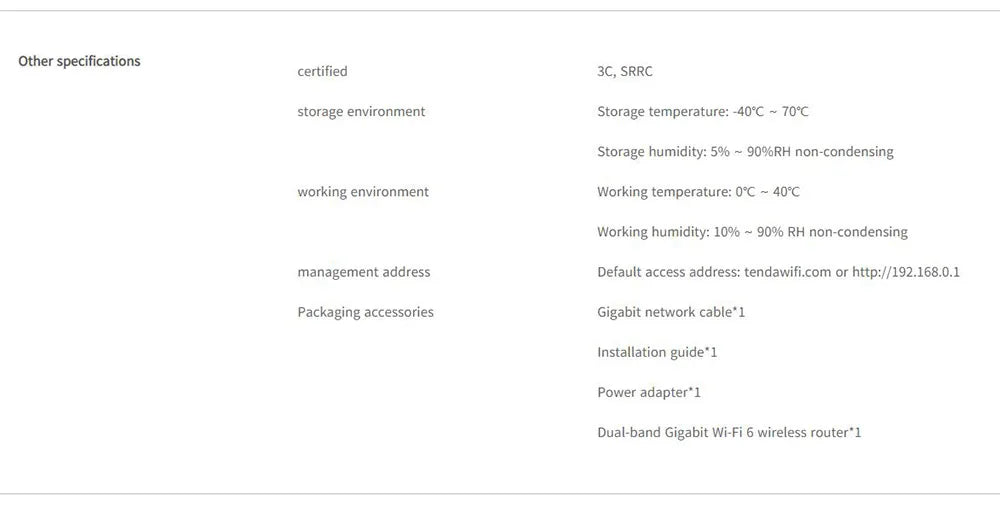 Tenda WiFi6 AX1500 Smart WiFi Router Dual Band Gigabit Wireless Internet 4*6dBi High-Gain Antennas 3Gigabit LAN Ports AX2/ CX2