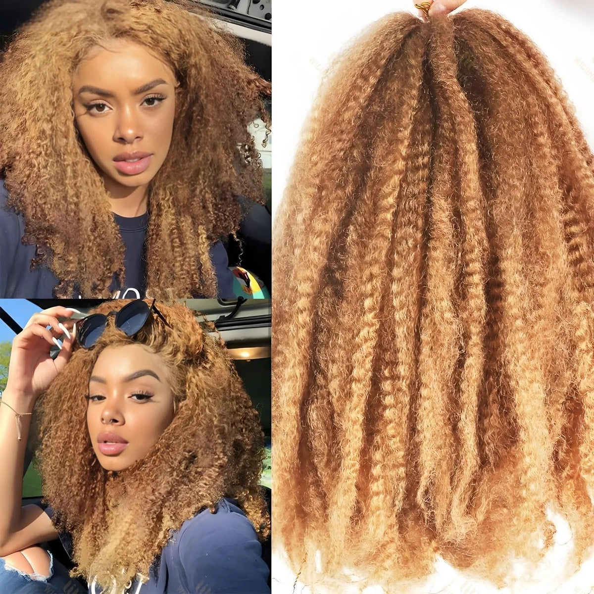 Afro Kinky Twist Crochet Hair Braids Marley Braid Hair 18inches Senegalese Curly Crochet Synthetic Braiding Hair Extensions
