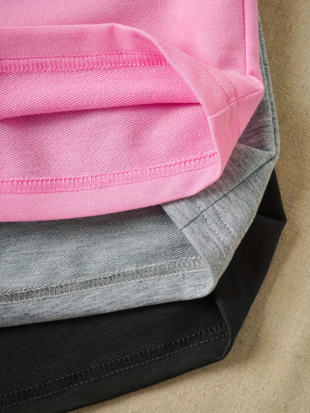 Three Women's Simple Drawstring Sports Shorts, Suitable for Wearing as Outerwear in a Casual Style, Are Comfortable and Soft.