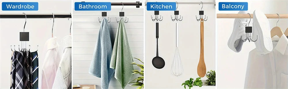 360°Rotating Belt Hanger Hook Durable Belts Rack Organizer for Belts Scarves Bras Ties Home Dorm Storage Hanger Closet Organizer