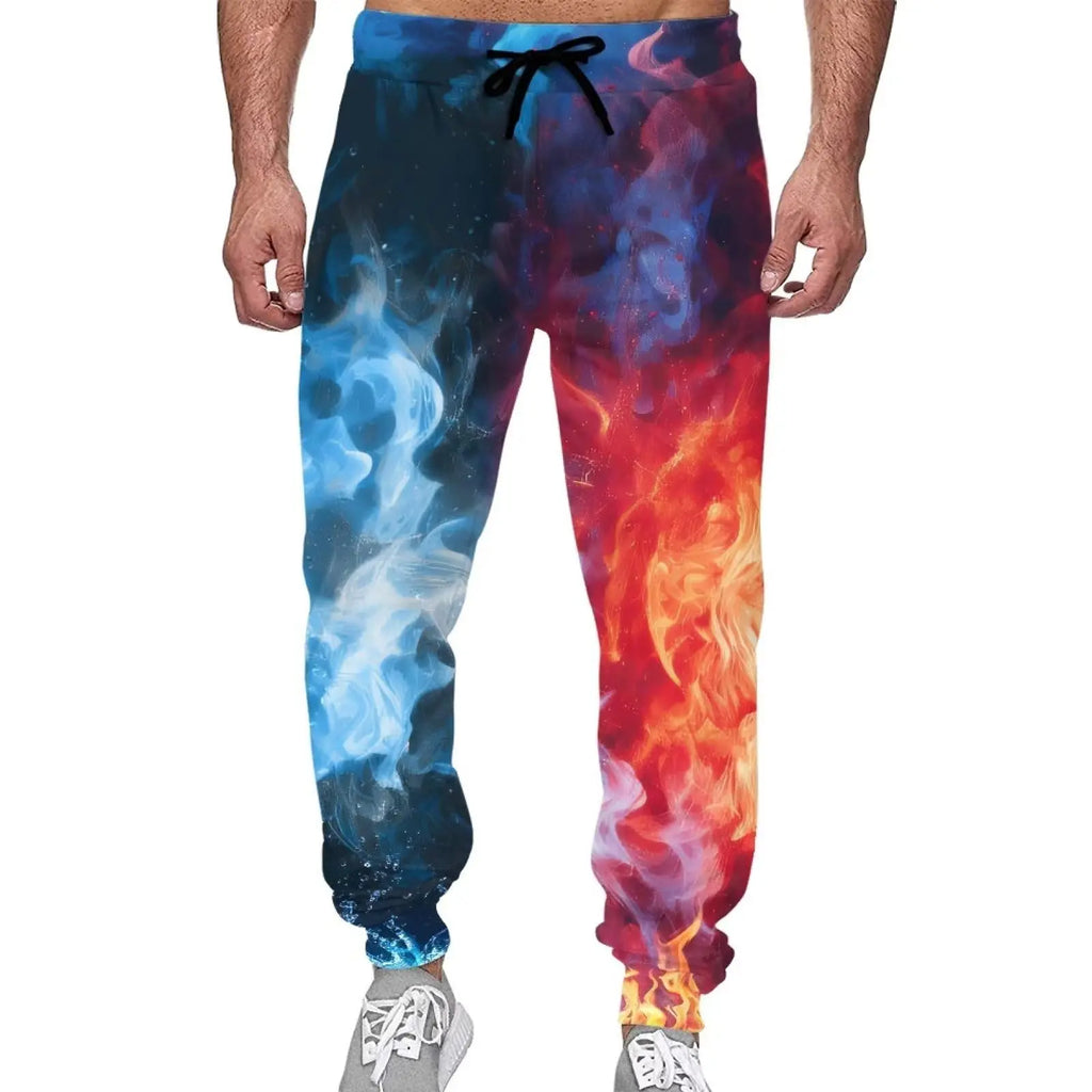 Men's Casual Jogging Pants Abstract Kitten Pizza Print Design Suitable for Outdoor Sweatpants Autumn and Winter Fashion