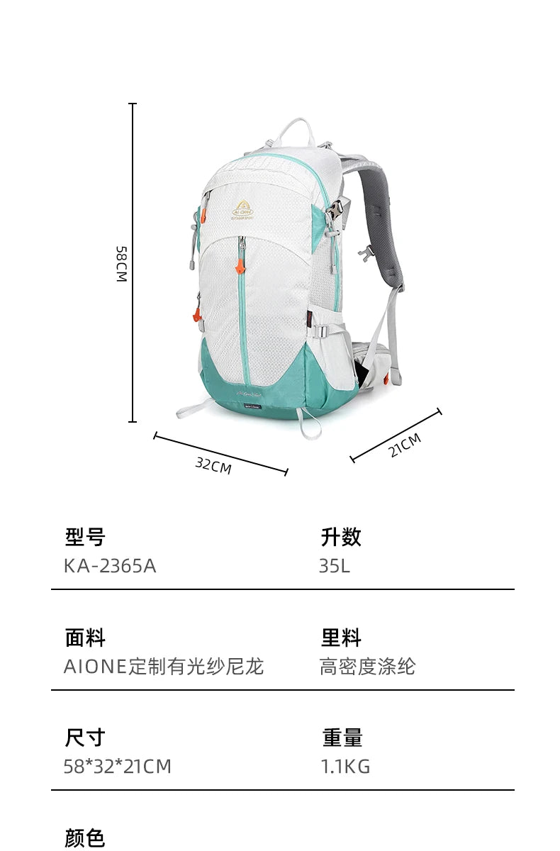 35L Outdoor Backpack Large Capacity Hiking Backpack Lightweight Mountaineering Climbing Bag for Travel Daypack for Trekking