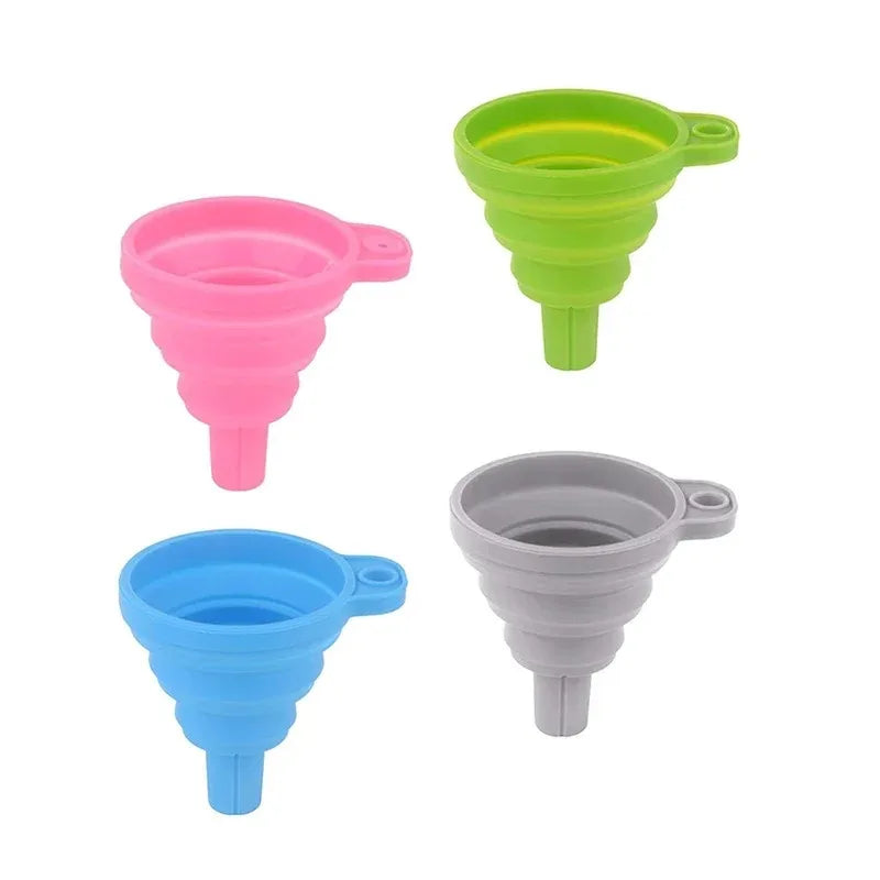 Folding Silicone Funnel for Filling Bottles Kitchen Silicone Funnel Food Grade TPR Collapsible Funnel Kitchen Gadgets Oil Filler
