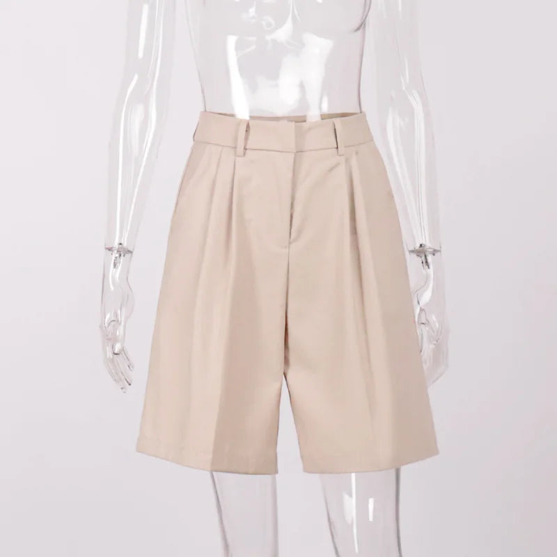Summer New High Waist Shorts for Women Casual Loose Wide Leg Solid Shorts Female Short Pants Y2k Booty Shorts