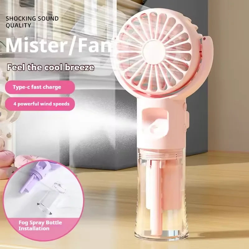 Wearable Handheld Mini Fan Outdoor Portable Cold Air Spray Fan With Humidification Function