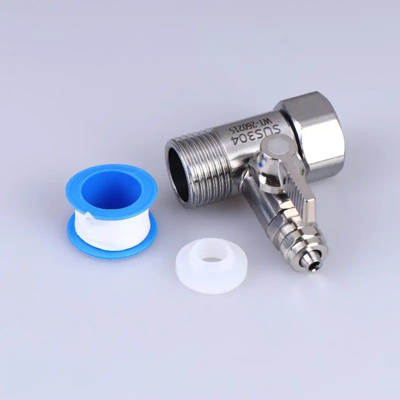 .Hot Sale-1Set Tap Tee B Cold Hot Water Pipes Home Accessories 1/2" To 1/4"3/8" With Shut-Off Ball Valve RO Feed Water Adapter