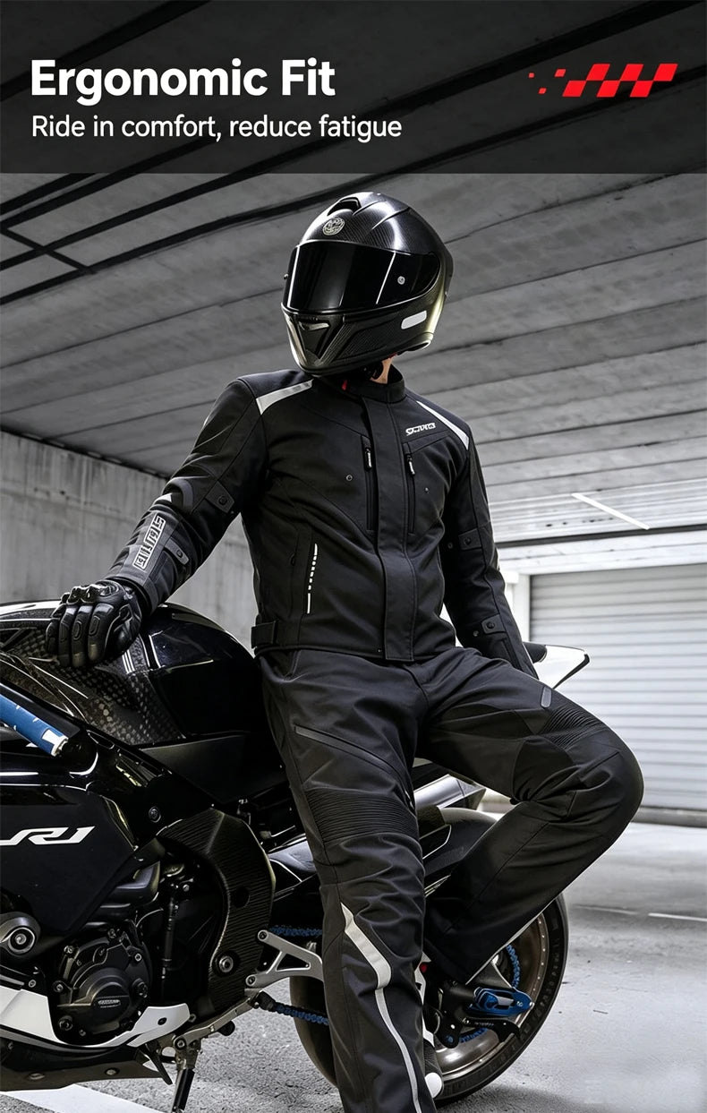 Scoyco Motorcycle Jacket Winter Waterproof Windproof CE1 Anti Fall Detachable Thermal Liner Reflective Motorbike Riding Jacket