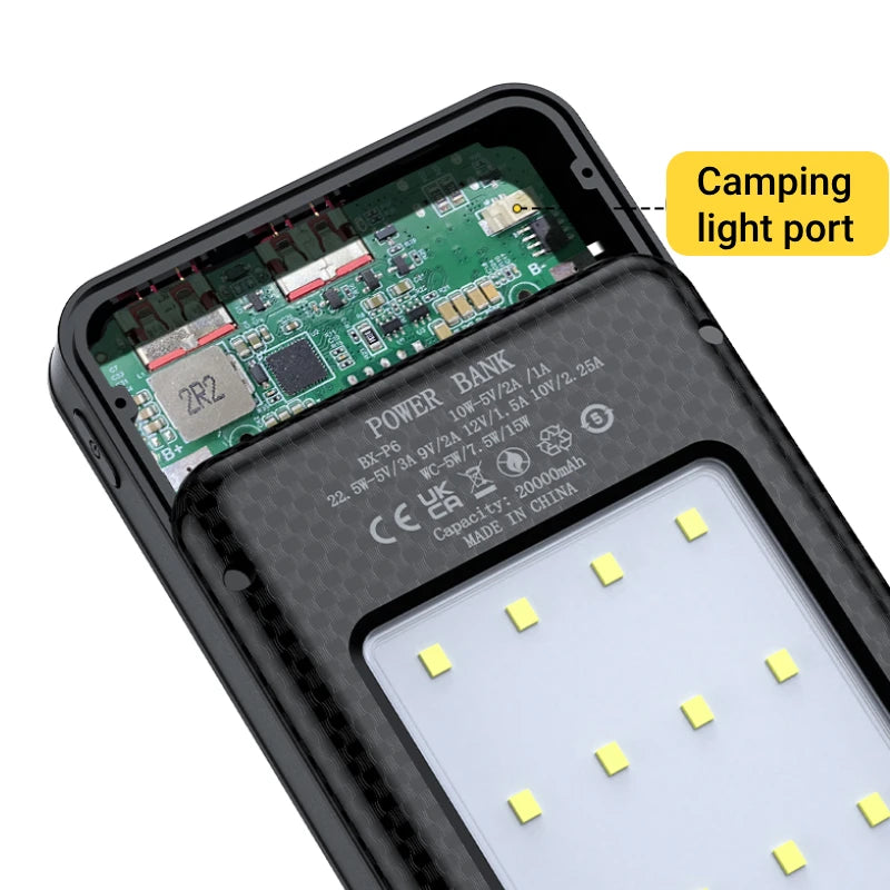 6x18650 Battery Holder 10W Fast Charging Digital Display DIY Mobile Power Case Dual USB Type C Wireless Charging Power Case