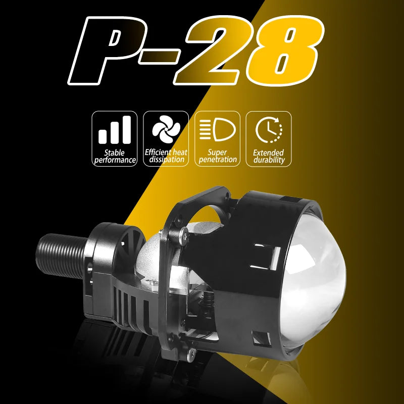 2pcs 2.5 Inch Bi‑LED Projector Lens High Low Beam Car Headlight Retrofit H7 H4 H11 Universal LED Headlamp Waterproof Auto Lamp