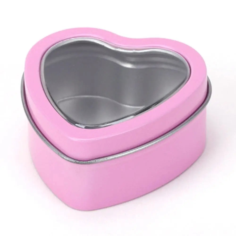Heart Shape Metal Box Aluminum Tin Jar for Cream Balm Nail Candle Cosmetic Container Refillable Tea Cans Candy Packaging Box 1Pc