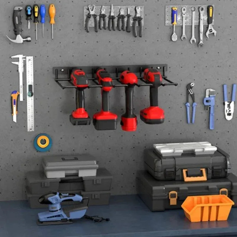 Power Tool Rack Electric Drill Holder Wall Mount Power Tool Organizer Workshop Wrench Tools Screwdriver Power Storage Shelf