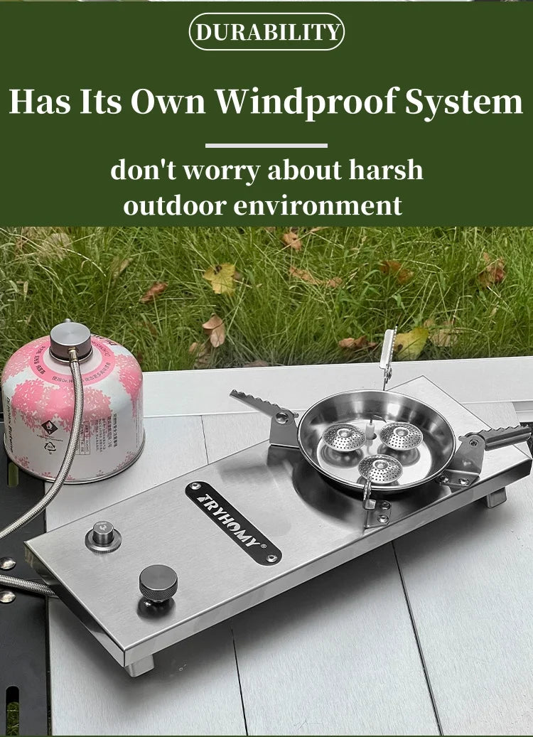 IGT Half-Unit Gas Stove 7200W High Power Stainless Steel IGT Burner Plate Folding Camping Igt Gas Burner BBQ Grill Desktop Stove
