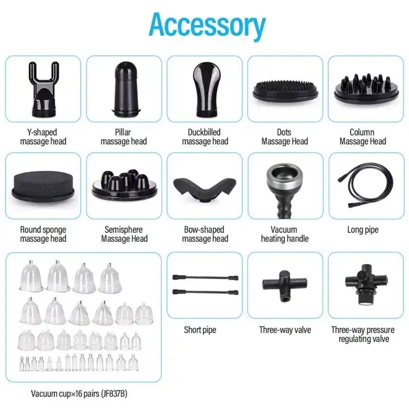 Vertical 4 In1 Vacuum Heating 8 Vibration Heads G8 Massager Cellulite Removal G8 Body Slimming Machine with 33 Cups