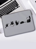 Laptop bag and briefcase with black cat pattern, suitable for 14 inch laptops
