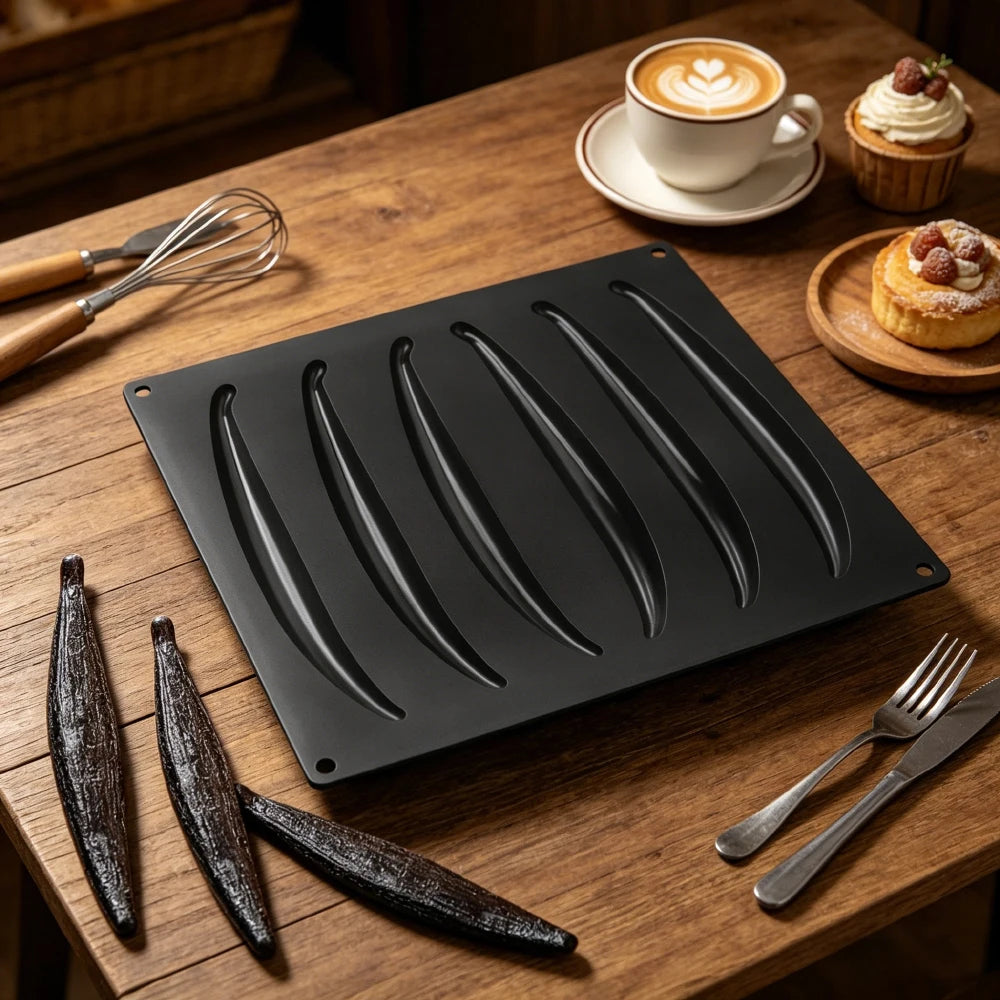 1 or 6 or 10-Cell Vanilla Pod Design Chocolate Mold Dessert Baking Tools Kitchen Silicone Bakeware Food Grade Cake Mould