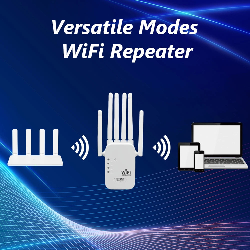 Dual Band 1200Mbps Wireless WiFi Repeater 2.4G 5G Signal 802.11ac Long Range Extender Amplifier Router EU US Plugs WIFI Booster
