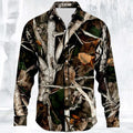 Men's Camo Camouflage Shirt Fashion 3D Printed Shirt Outdoor Button Up Shirt Casual Long Sleeve Shirt Street Blouse for Mens