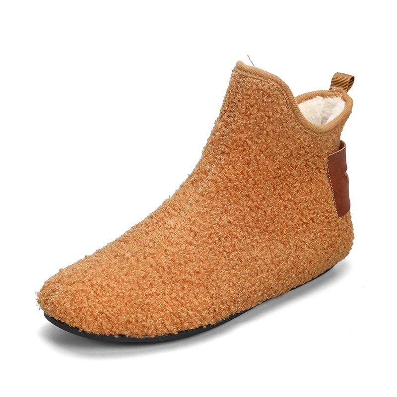 YRZL Winter Cotton Shoes Men High Top Warm Slip on Lightweight Slippers Men Plush Indoor Cotton Loafers Men Winter Warm Shoes