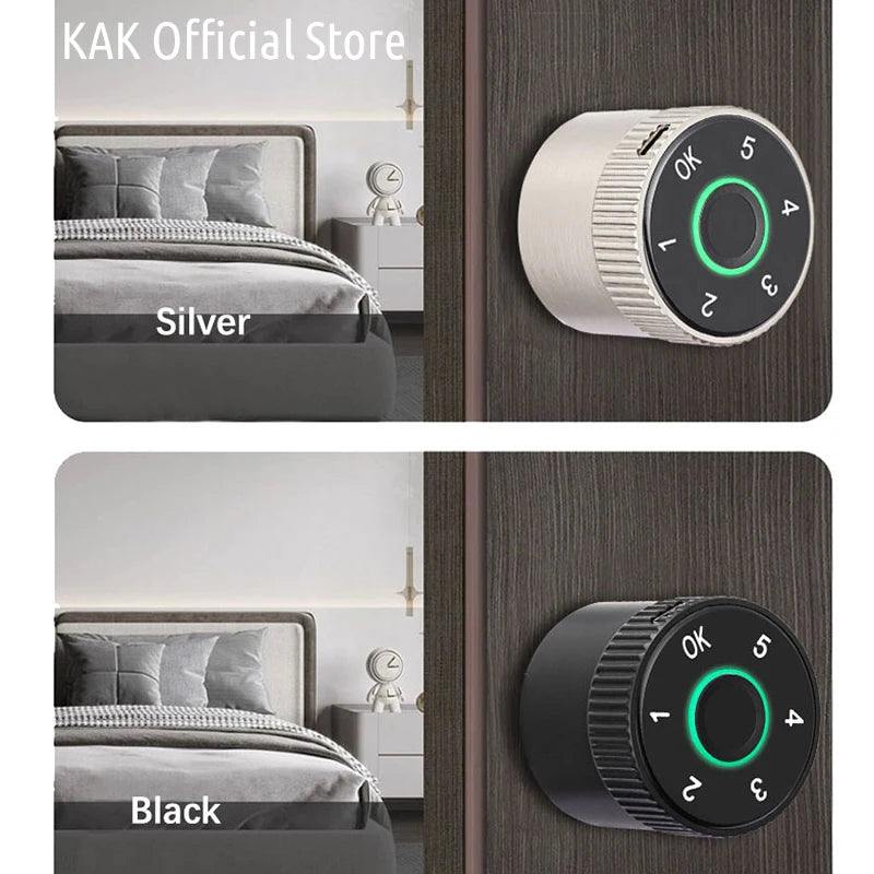 KAK Tuya APP Fingerprint Cylinder Smart Door Lock Electronic Digital Password Code Lock Keyless Remote Control Lock Hardware