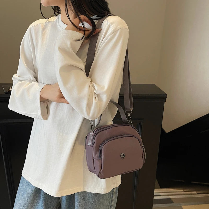 Women's Fashion Canvas Crossbody Bags Multi Pocket Small Shoulder Bag Casual Boho Handbag Lightweight Travel Purse for Daily Use