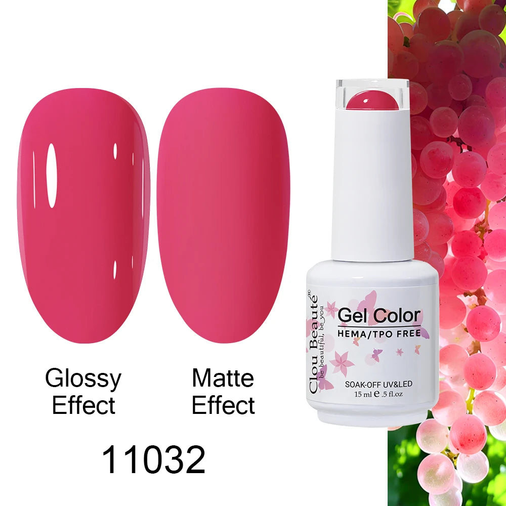 Clou Beaute HEMA TPO FREE Caramel Brown Wine Red Coffee Gel Nail Polish High Pigment Autumn Nail Art Full Coverage UV Varnish