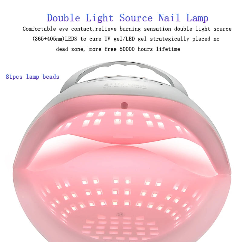 SUN X27MAX New 81LEDs UV LED Nail Lamp Powerful Nail Dryer for Gel Polish Professional Nail Art Manicure Lamp for Home and Salon