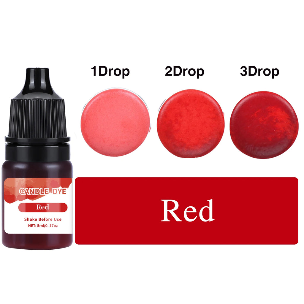 5ml/Bottle Candle Wax Pigment Colorant Non-Toxic Soy Candle Wax Pigment Liquid Dye Soy Wax DIY Soap Dyes Candle Making Supplies