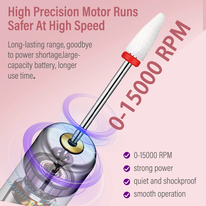 Portable Electric Nail Drill Machine, New Nail Polishing Machine For Shaping, Buffing, Removing Gel Nails, Multifunctional Manic