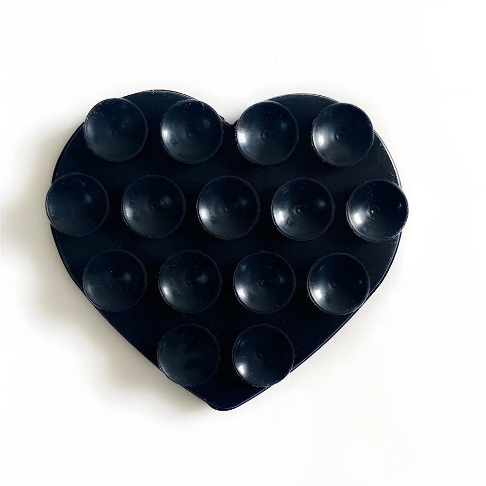Double Sided Heart Shaped Silicone Suction Cup Phone Sticker Self Adhesive Anti Slip Suction Phone Support Bracket Suction Cup