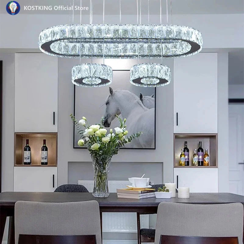 Home Decoration Pendant Lights Luxury Crystal Living Room Chandelier Dining Room Pendant Lamp, Ceiling Light, Indoor Lighting