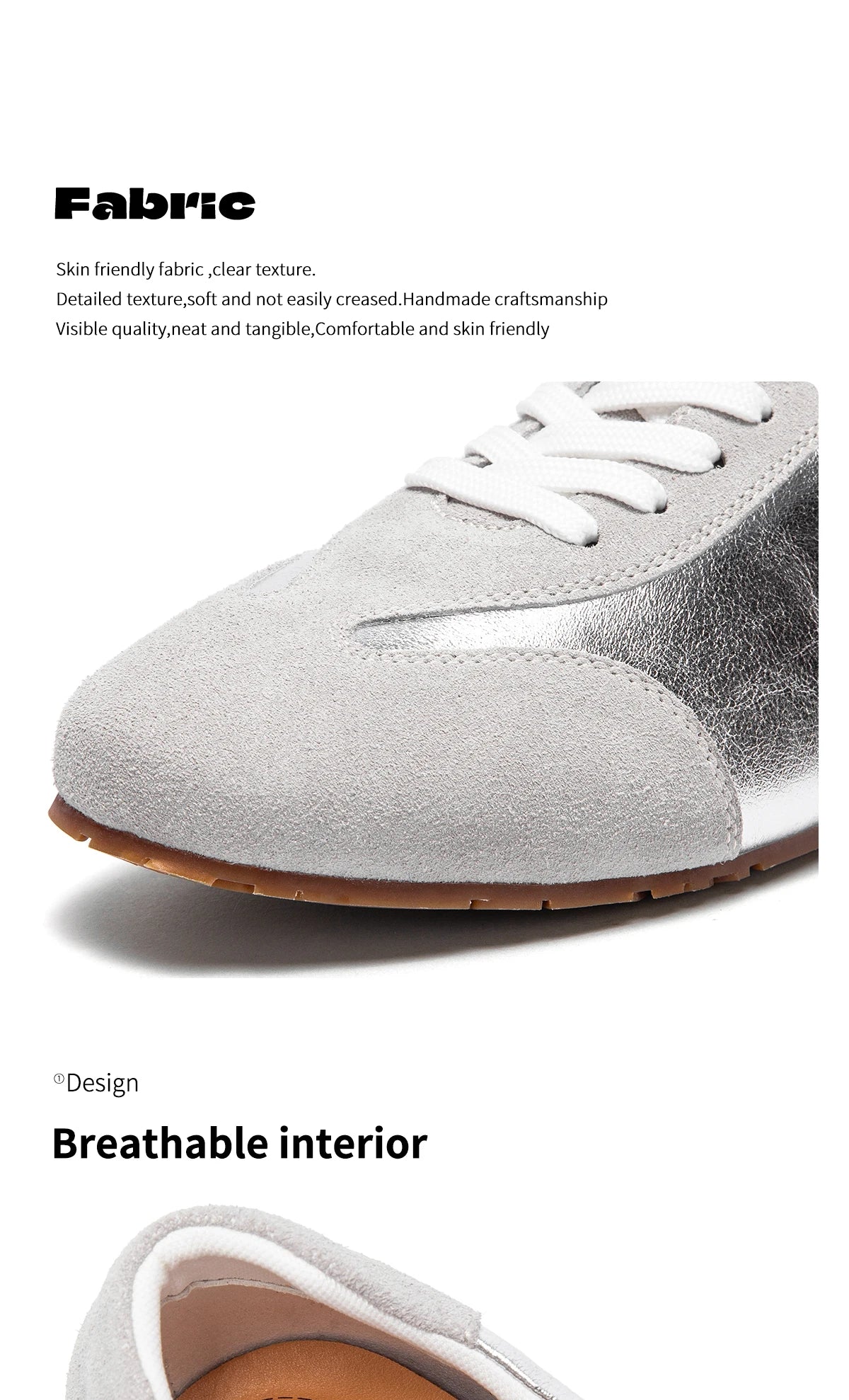 CHCH Women's Vulcanized Shoes 2025 Autumn New Silver Lace Lightweight Sports Shoes Outdoor Casual Shoes