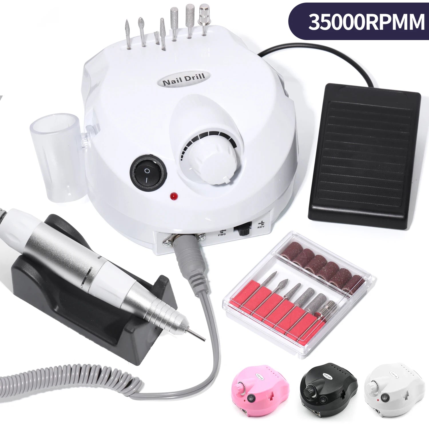 35000RPM Electric Nail Drill Machine Cutter Set Nail Gel Polisher Nail Tools Salon Equipment Strong Polishing Tool Nail File Kit