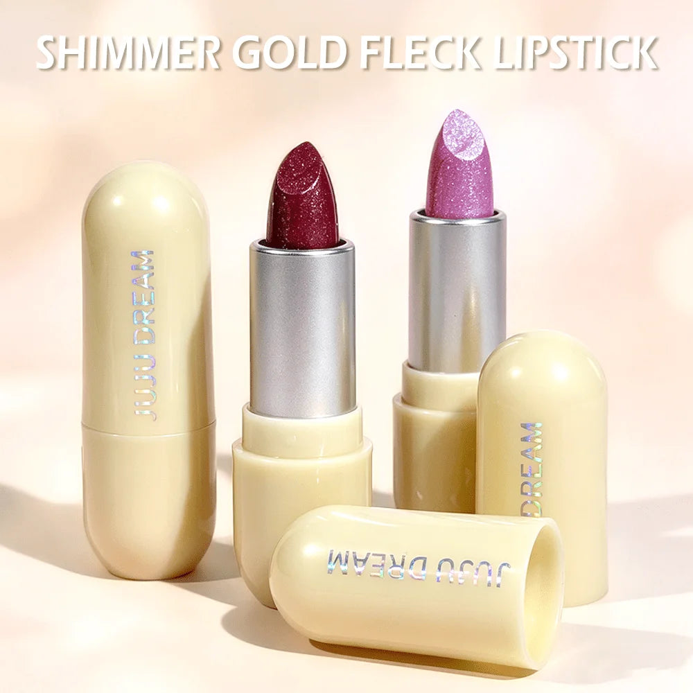 Shimmer Metallic Lipstick High Pigment Sparkling Bold Lip Color Long Lasting Waterproof Party Makeup