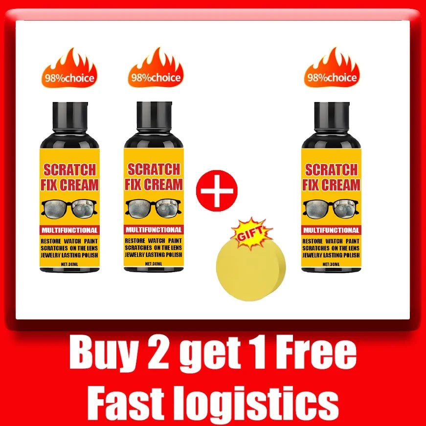Glass Scratch Repair Wax - Easy-to-Use, No-Residue Paint Scratch Remover for Car Windows, Deep Scratch Removal, Protective Coati