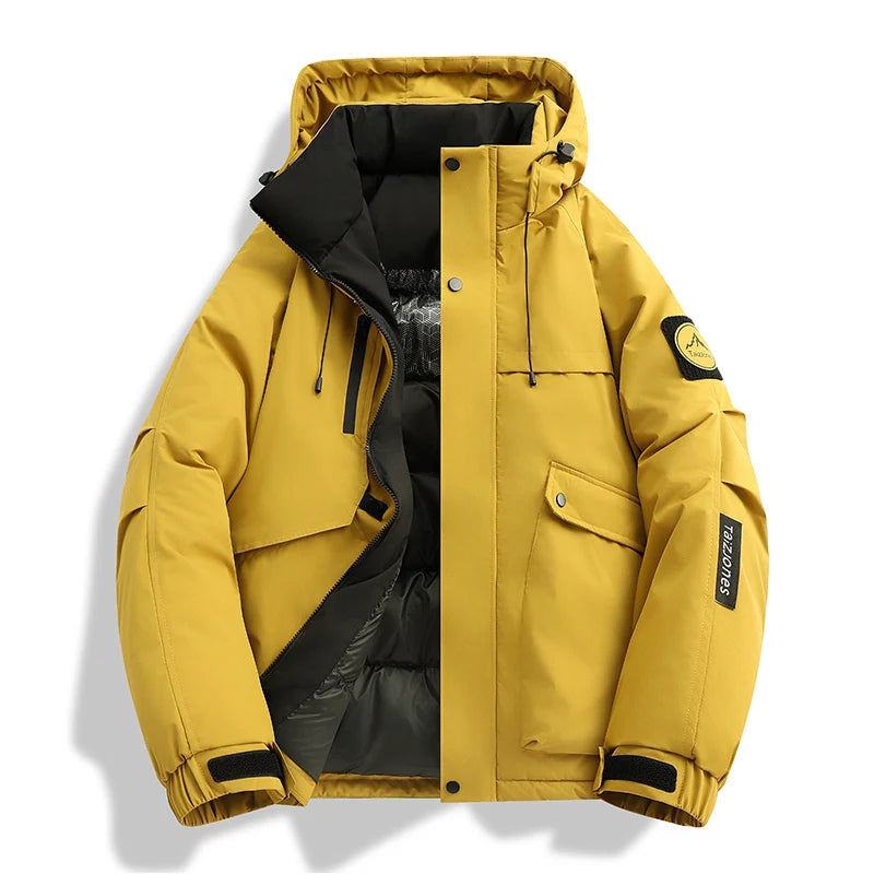 Winter Parkas Men's New Graphene Self Heating Down Cotton Jacket Autumn Men's Mountaineering Jacket Outdoors Waterproof Coat