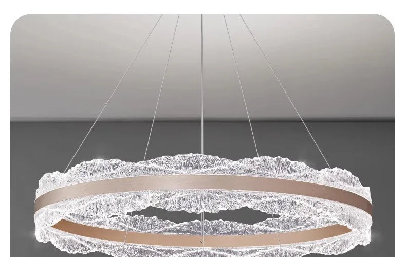 LED Luxury Pendant Light Living Dining Room Bedroom Modern Upscale Acrylic Texture Suspension Lamp Home Decoration