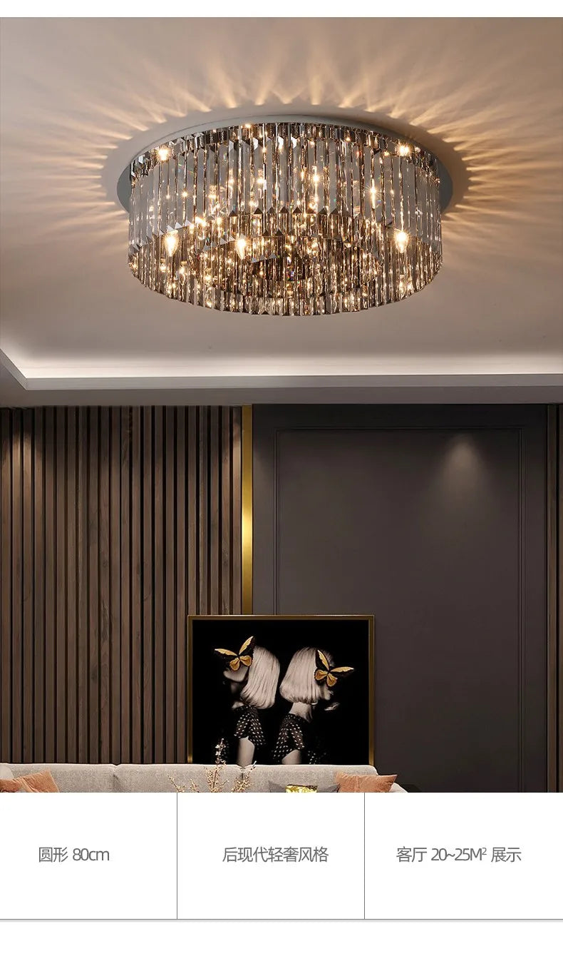 Modern Crystal for Dining Room Led E14 BULBS K9 Crystals Lighting Lamp Living Room Ceiling Light