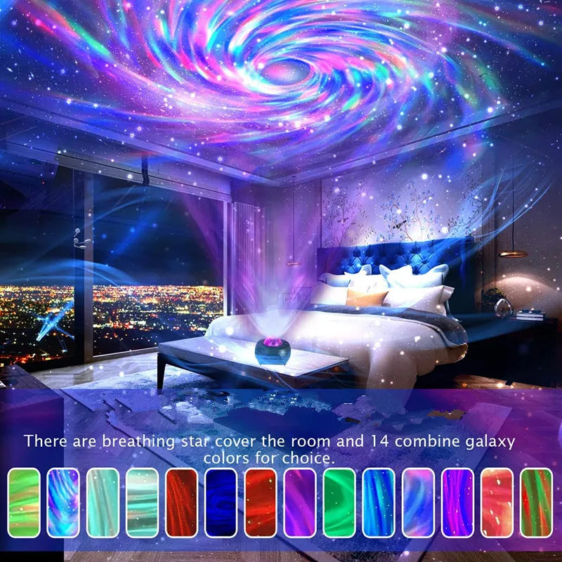 Galaxy Projector, Northern Lights Projection Lamp, Small Night Light with Timer and Remote Control for Bedroom and Living Room