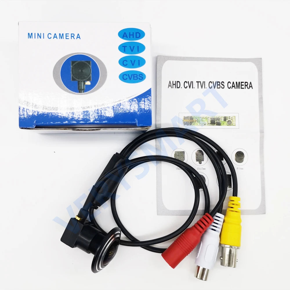 Mini AHD CCTV Camera HD 160 Degree Wide Angle Fisheye Lens 2MP Micro Security Video Camera for 1080P AHD Camera System