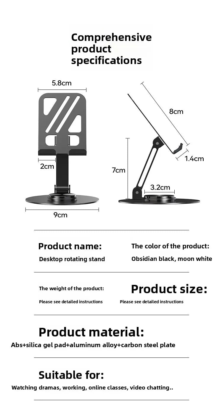 360° Rotation Portable Tablet Holder For iPad iPhone 15 Xiaomi Folding Lazy Desktop Live Mobile Phone Stand Mount Bracket