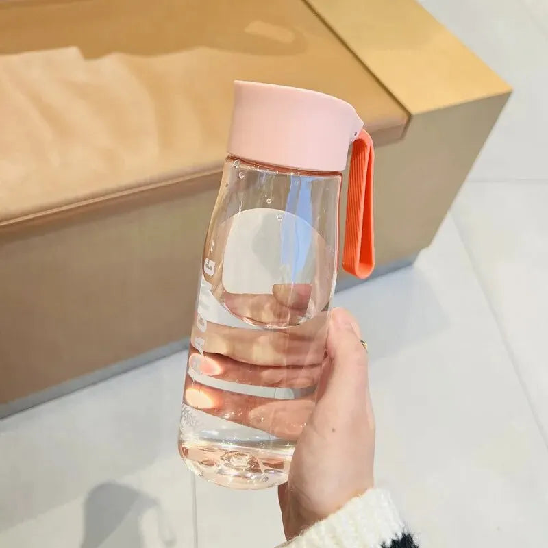 Portable Rope 550 650ml Plastic Clear Running Sports Water Bottle Cup Student Male Female Summer Handy Cup BPA Free