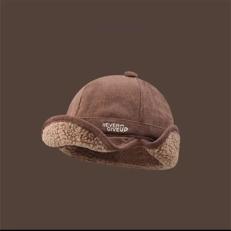 1pc Unisex Winter Warm Thicken Duck Tongue Ear Protection Hat,outdoor Windproof Fleece-lined Multifunctional Cycling LeiFeng Hat
